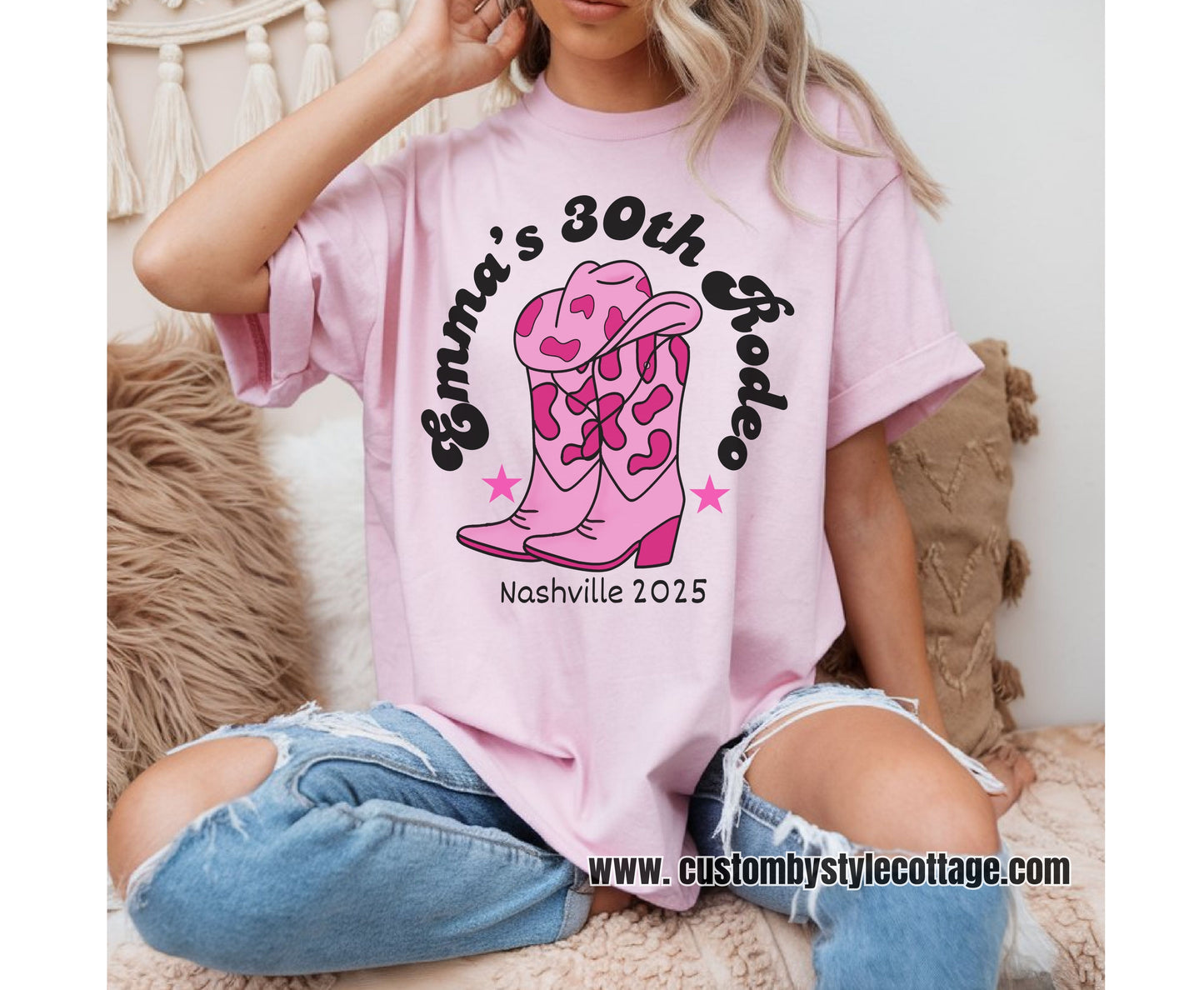 Hen Do Western Junggesellinnenabschied Shirt - Last Rodeo Cowgirl Brautpullover