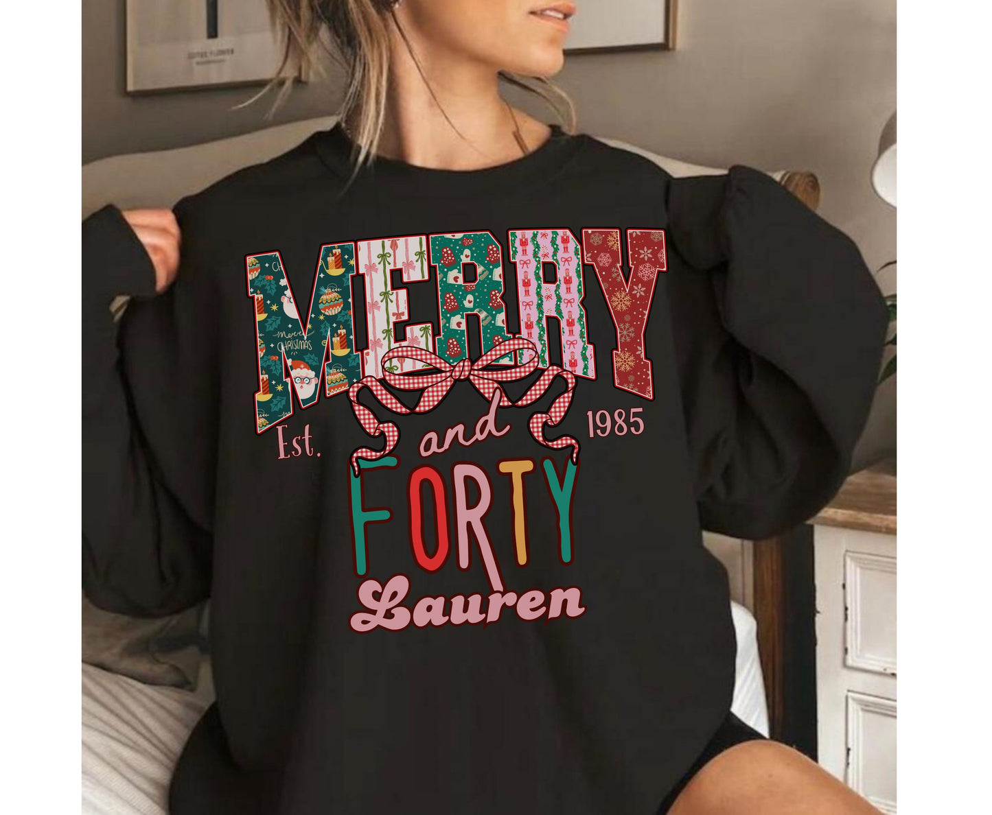 Merry and Forty Christmas Birthday Shirts for Men Women - Unisex 40th Christmas Tee Sweatshirt 40th gifts