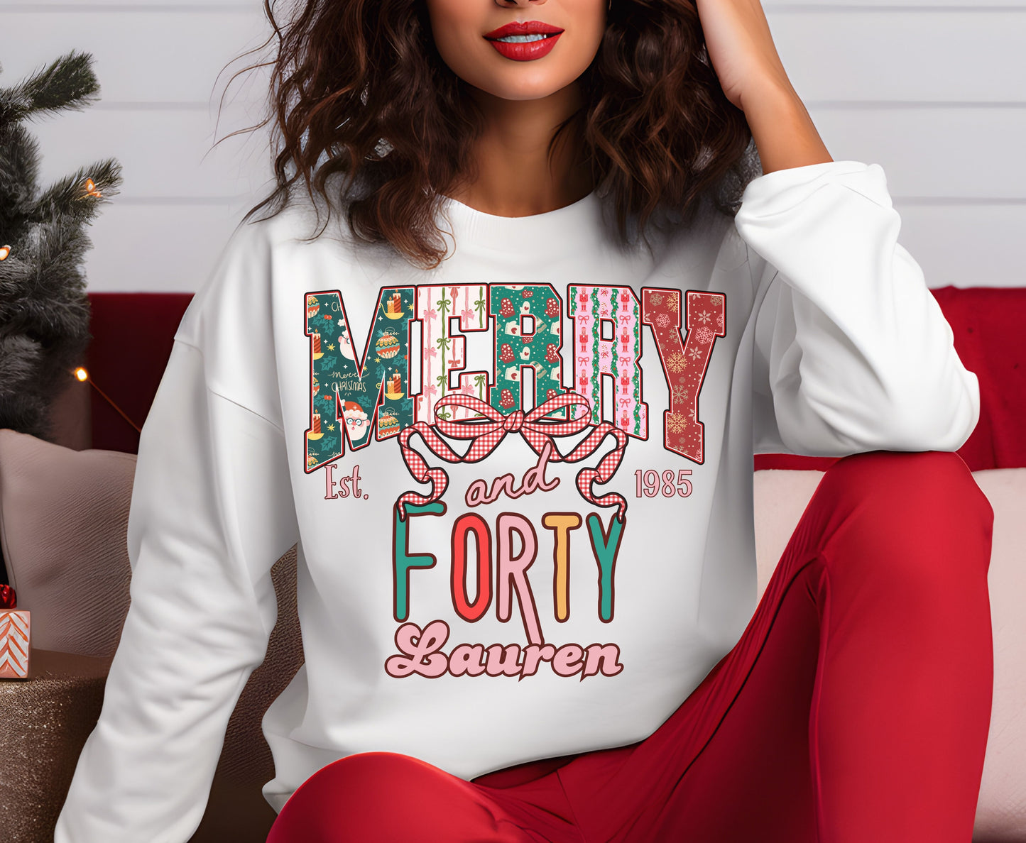 Merry and Forty Christmas Birthday Shirts for Men Women - Unisex 40th Christmas Tee Sweatshirt 40th gifts