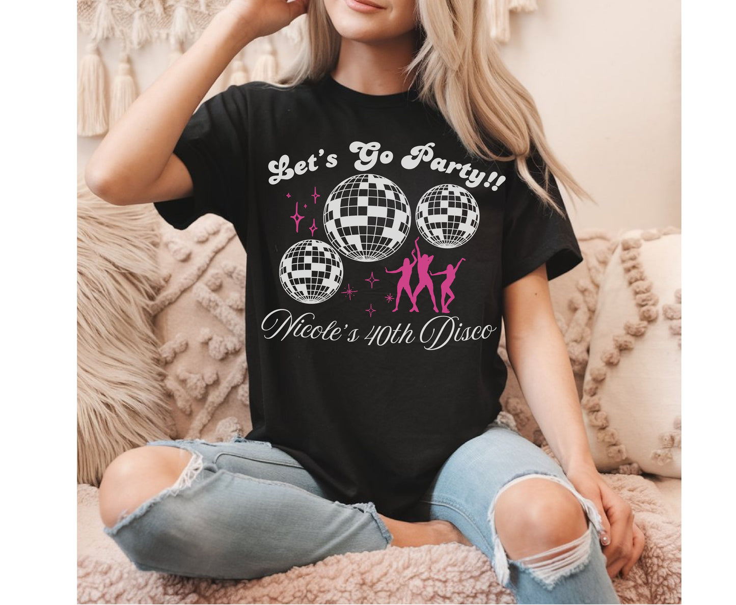 Custom 40th Disco ball shirt Birthday Party Unisex Shirts