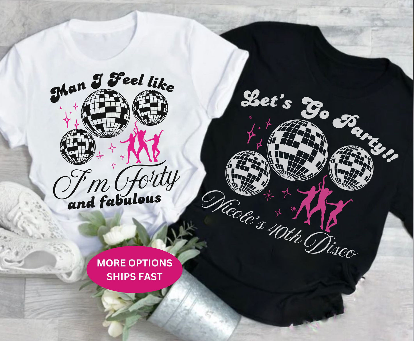 Custom 40th Disco ball shirt Birthday Party Unisex Shirts
