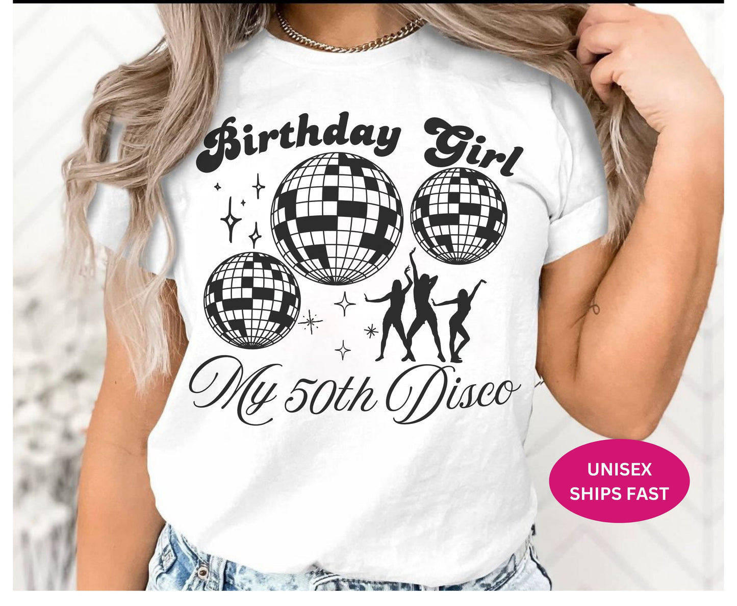 Custom 50th Disco ball shirt Birthday Party Unisex Shirts