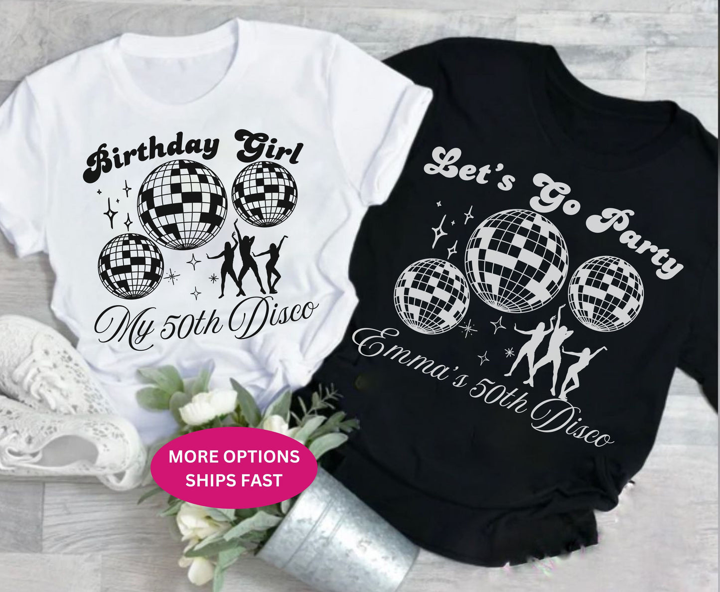 Custom 50th Disco ball shirt Birthday Party Unisex Shirts
