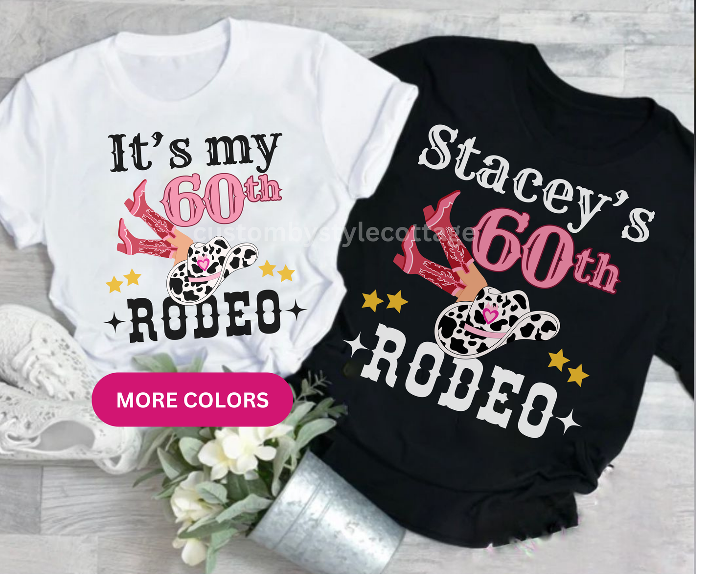 60th Rodeo Cowgirl Western themed Birthday Shirt gifts