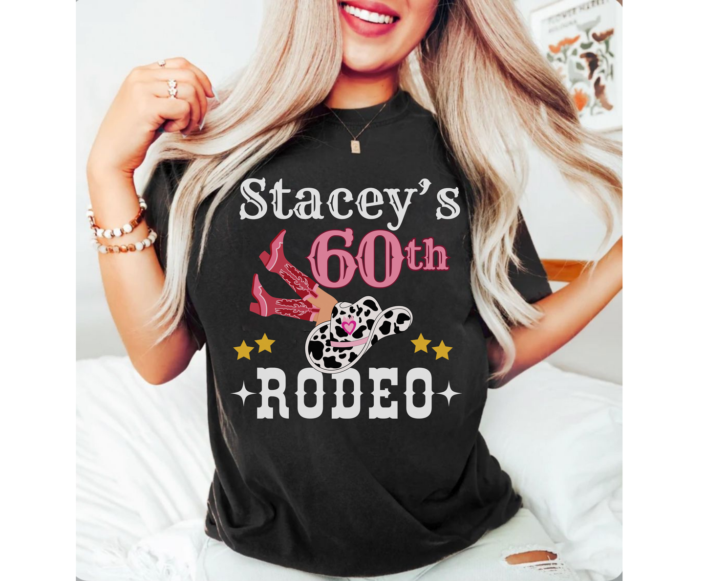 60th Rodeo Cowgirl Western themed Birthday Shirt gifts