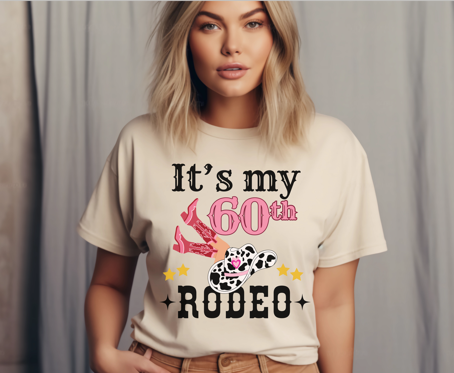 60th Rodeo Cowgirl Western themed Birthday Shirt gifts