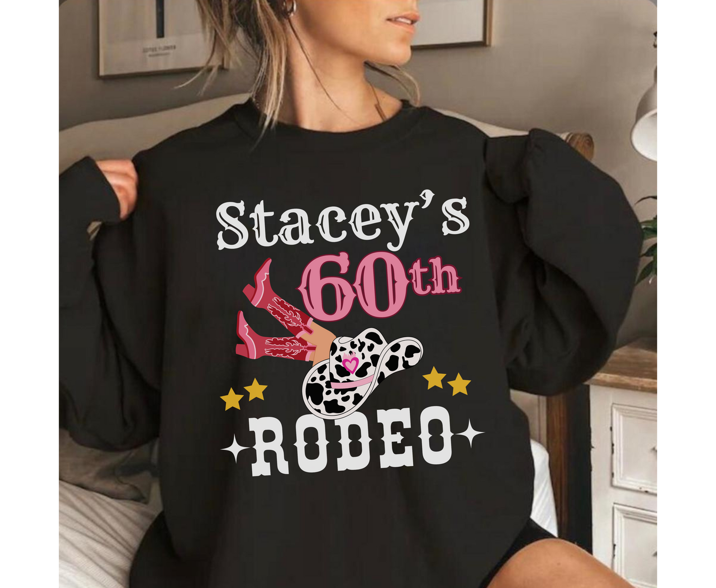 60th Rodeo Cowgirl Western themed Birthday Shirt gifts