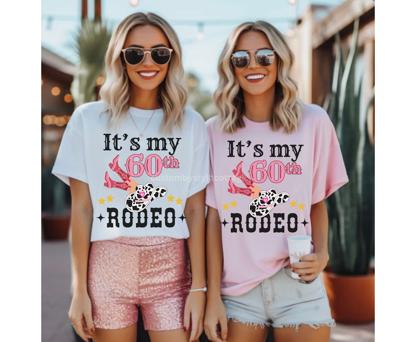 60th Rodeo Cowgirl Western themed Birthday Shirt gifts