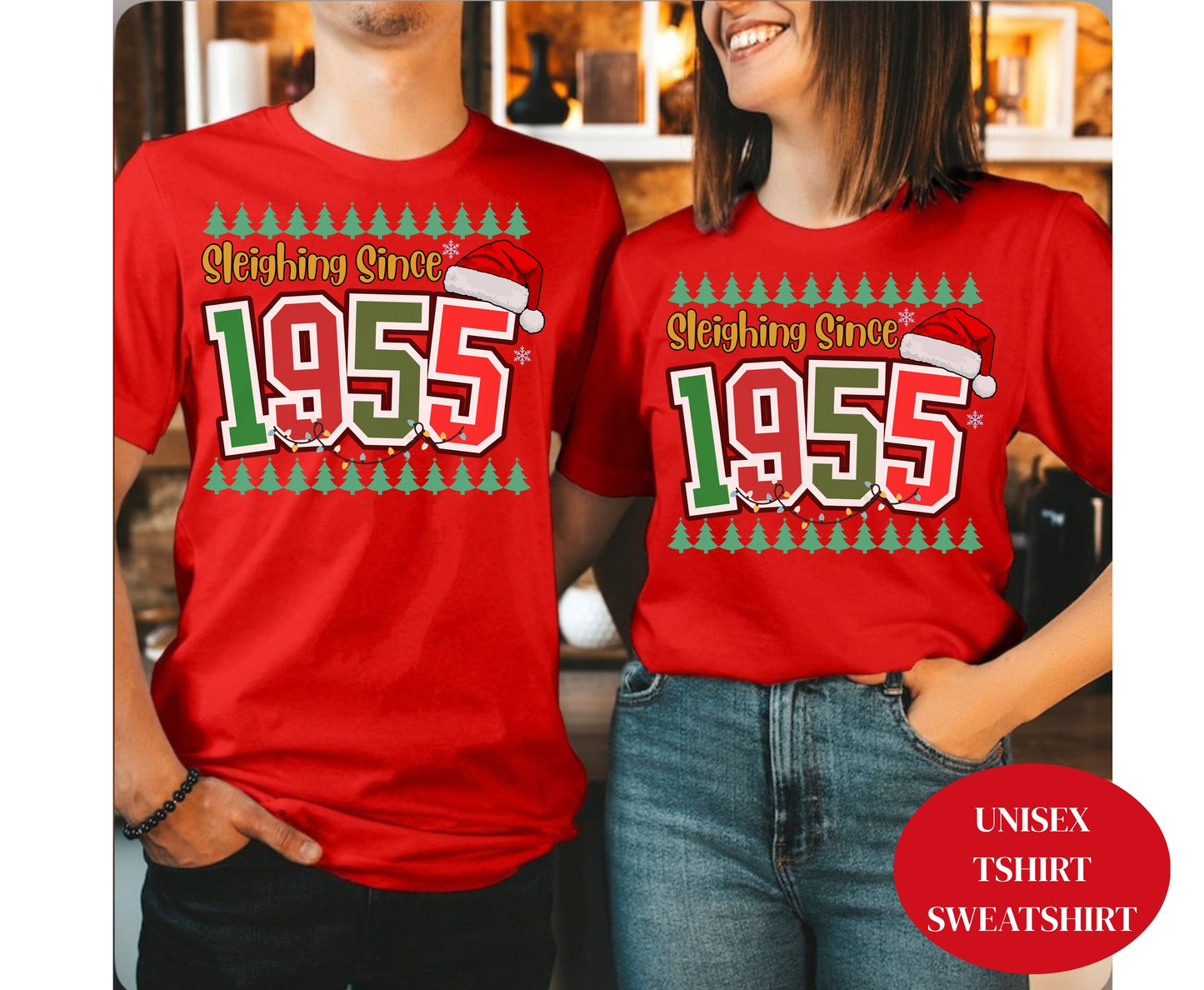 Retro 70th Christmas Birthday Shirts for Men Women - 1955 Christmas Tee Sweatshirt 70th gifts