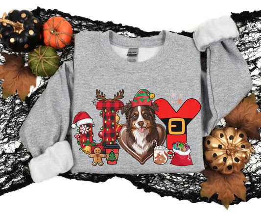 Australian Shepherd Dog Breed Christmas Tee Jumper