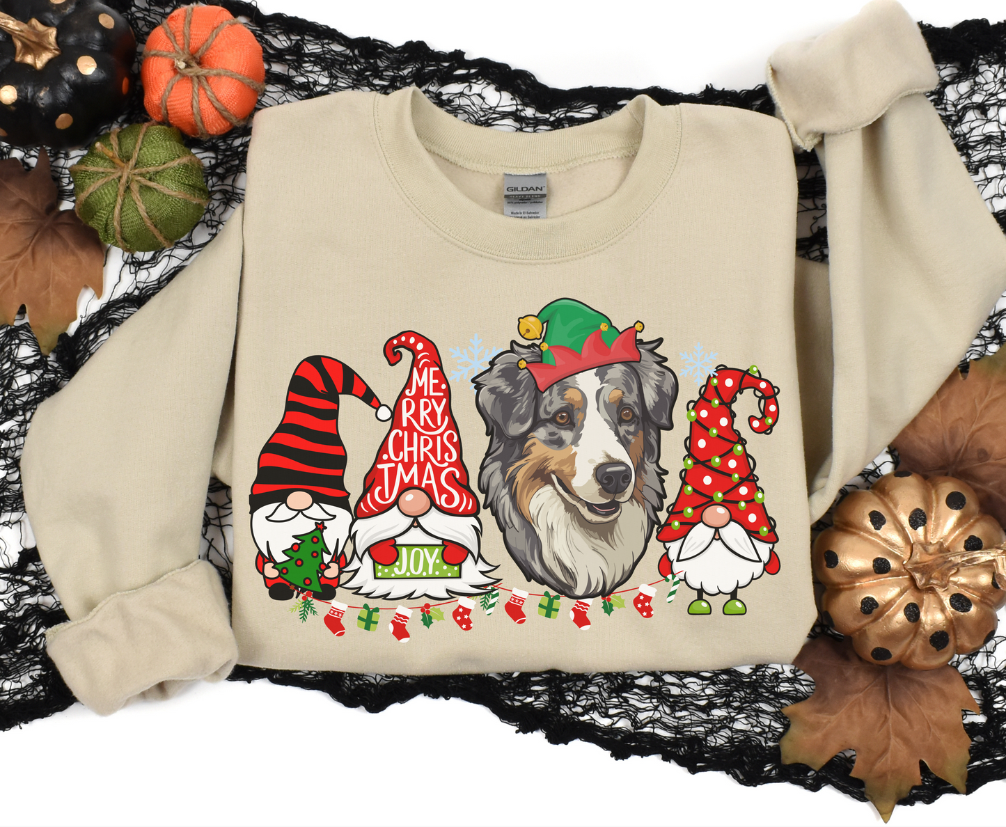 Australian Shepherd Winter Sweatshirt Christmas Elf Gnome Lover Shirt Cute Aussie Mom-Dad Hoodie Sweater gift for Dog owner dog lover tshirt