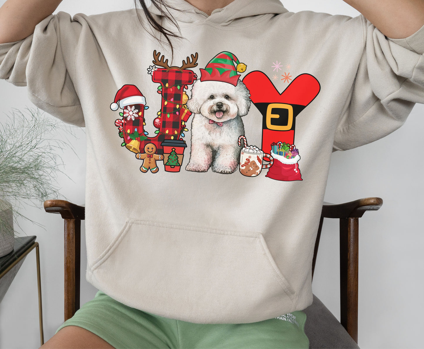 Bichon frise Dog Breed Christmas Tee Jumper - Bichon frise Joy Dog mom dad Xmas Unisex Shirts
