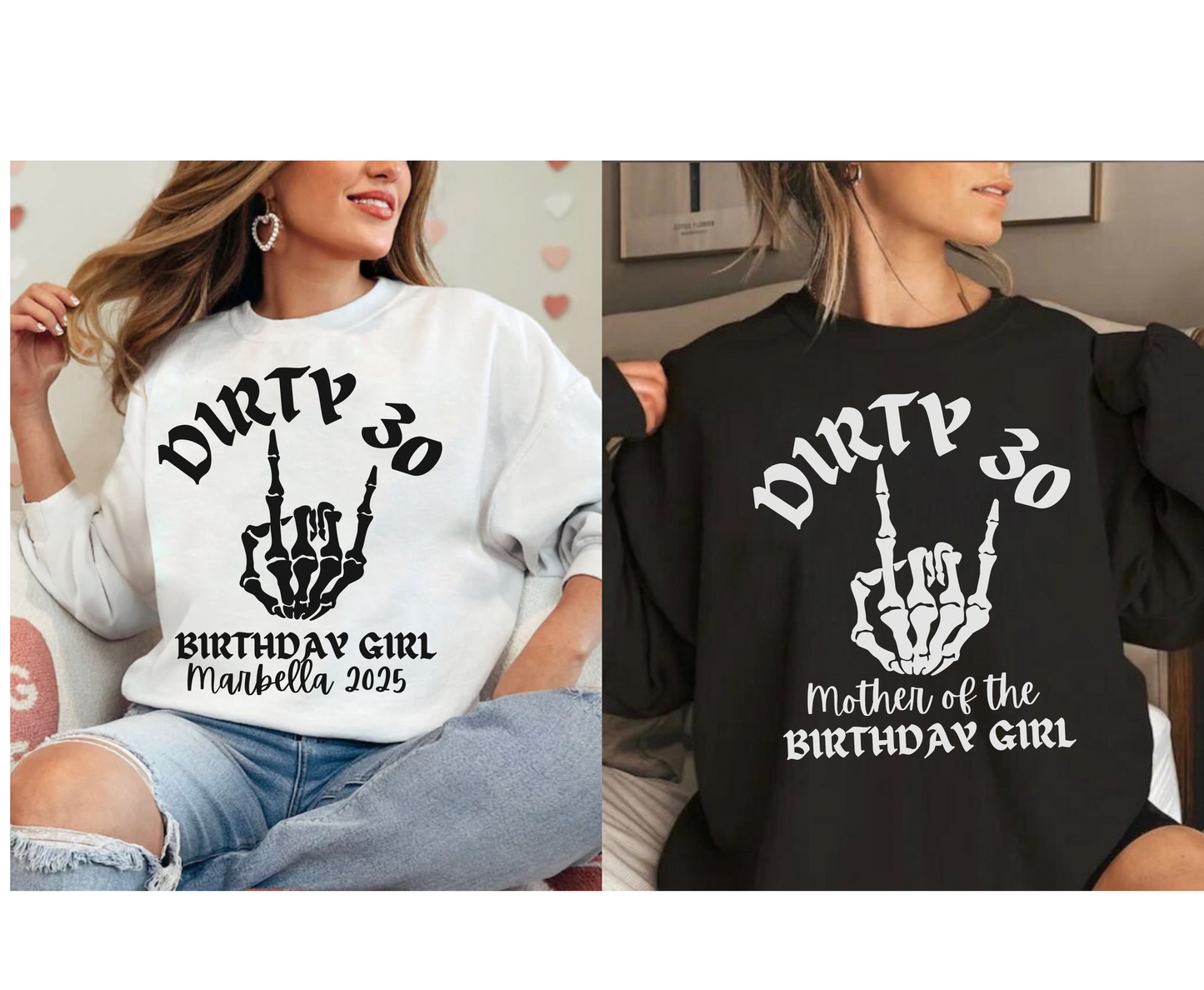 30th Rock Themed Birthday Shirt - Dirty Thirty Gothic Sweatshirt Tshirt