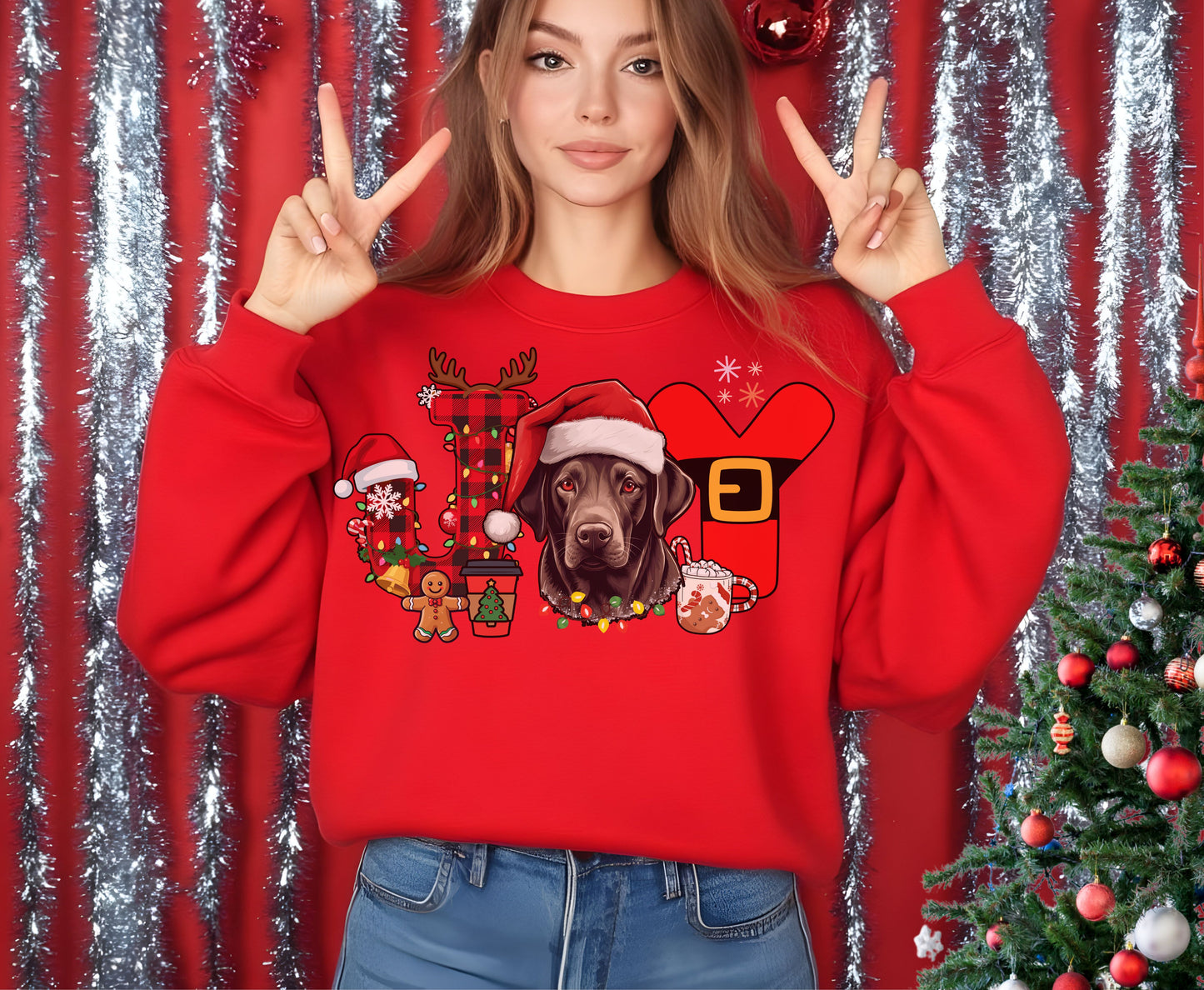 Labrador Retriever Dog Breed Christmas Tee Jumper -  Labrador Retriever  Dog mom dad Xmas Unisex Shirt