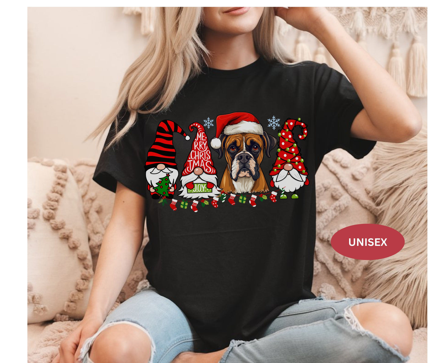 Boxer Dog Breed Christmas Tee Jumper