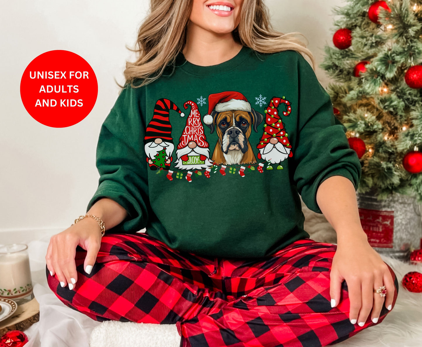 Boxer Dog Breed Christmas Tee Jumper