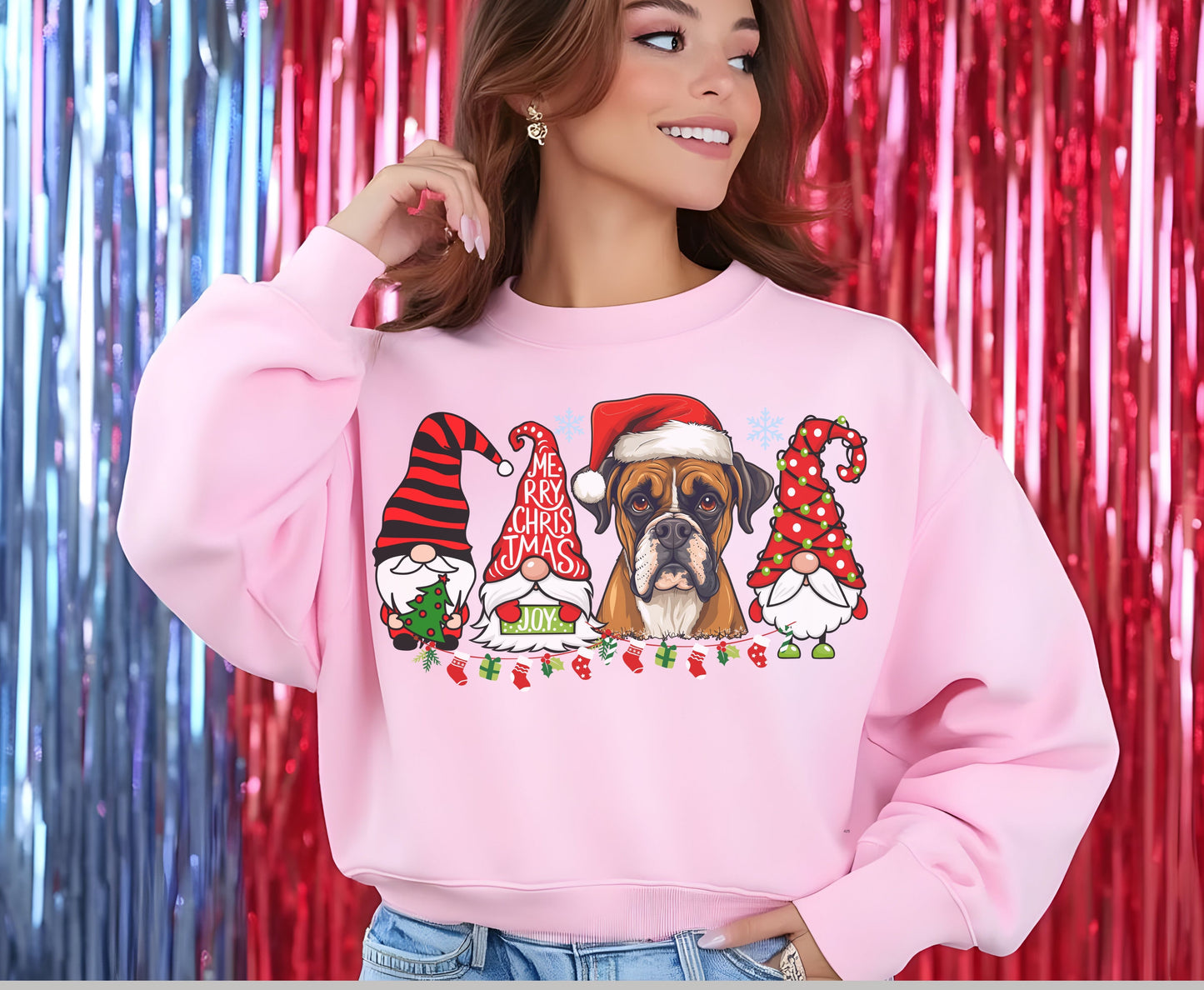 Boxer Dog Breed Christmas Tee Jumper