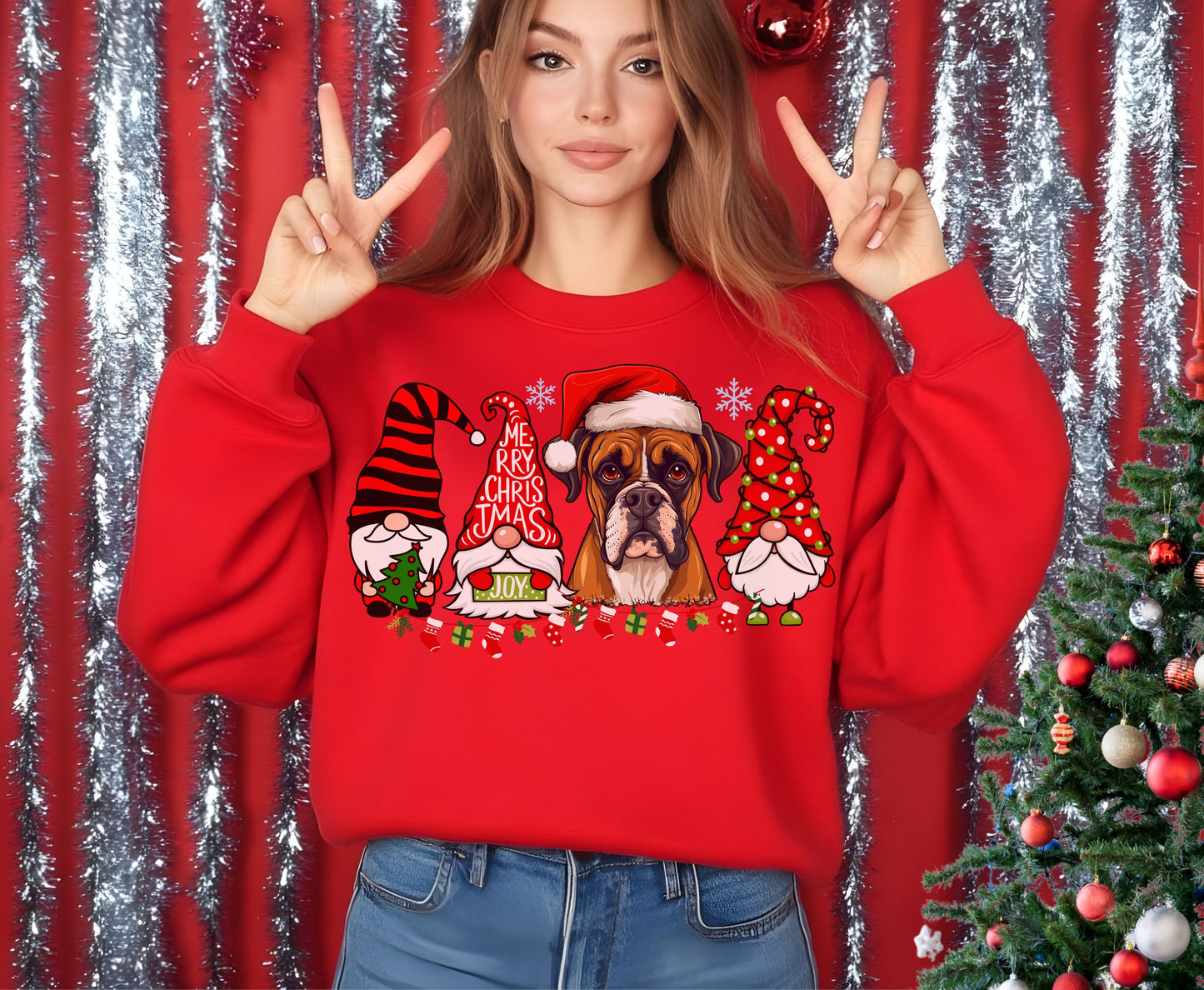 Boxer Dog Breed Christmas Tee Jumper