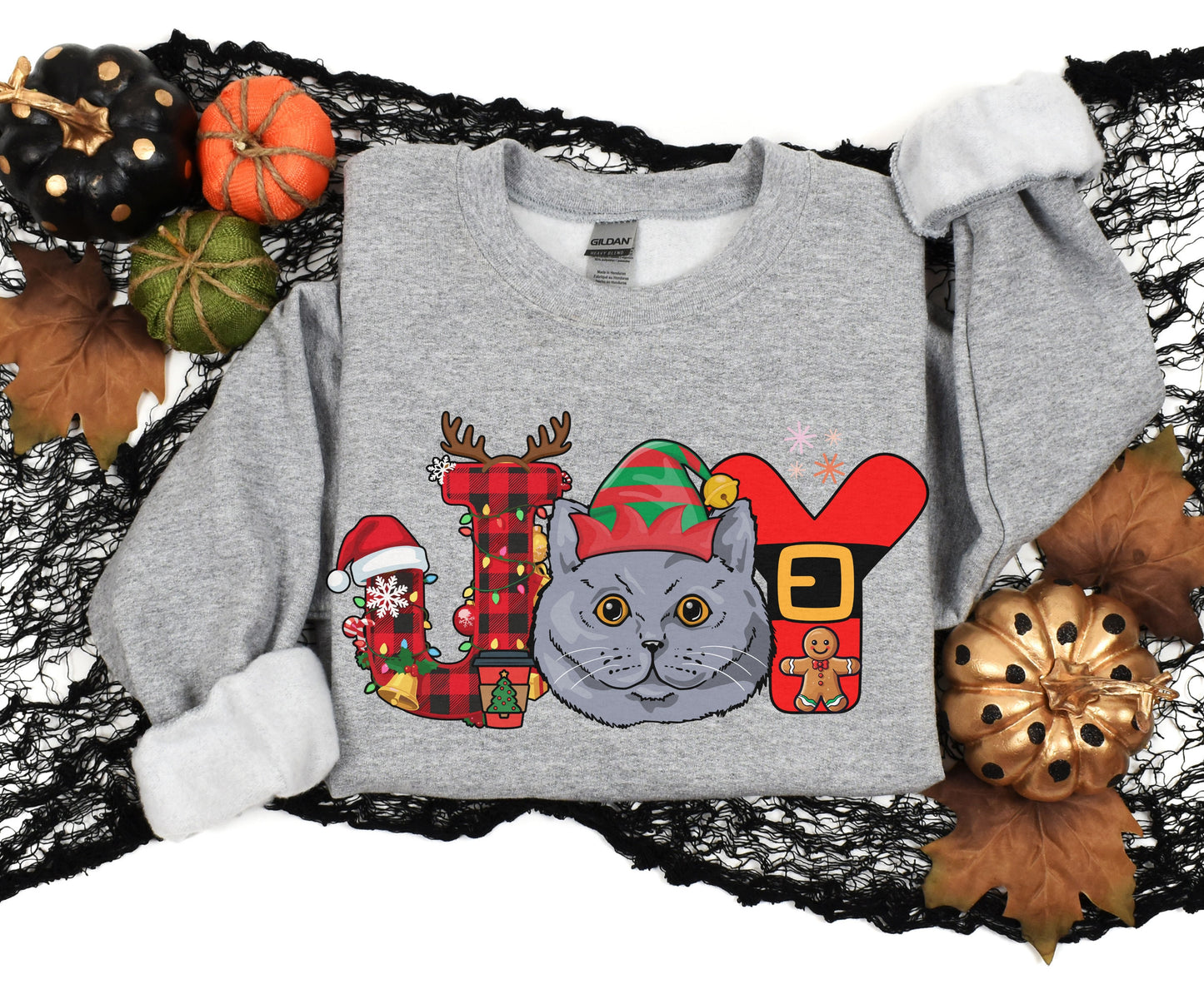British Shorthair Cat Breed Christmas Tee Jumper - British Shorthair Cat mom dad Xmas Unisex Shirt