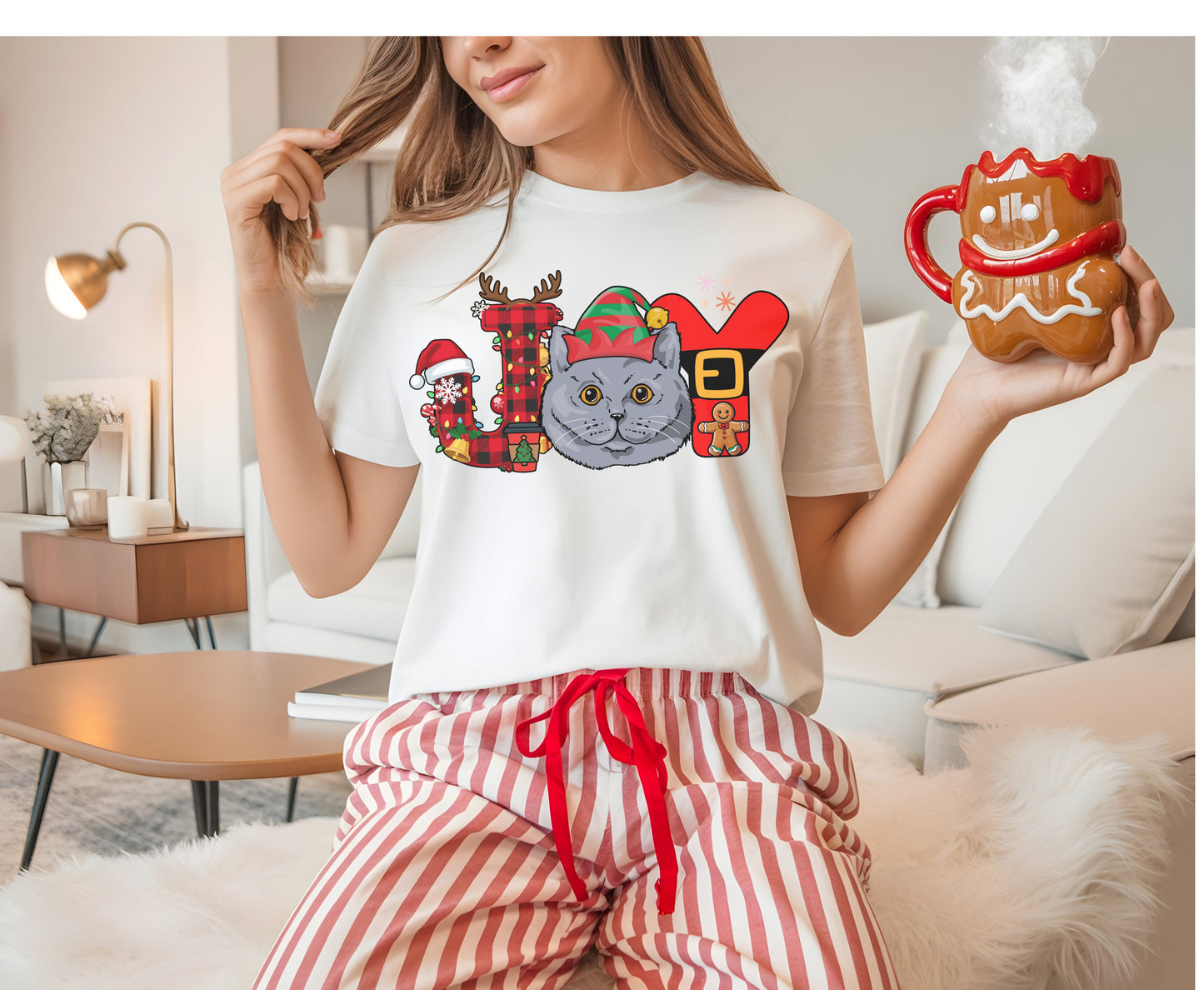 British Shorthair Cat Breed Christmas Tee Jumper - British Shorthair Cat mom dad Xmas Unisex Shirt