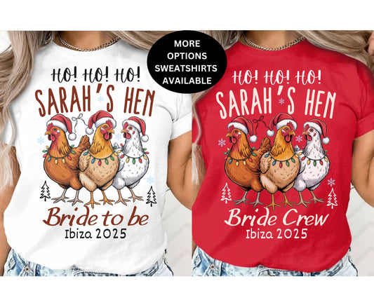 Christmas Hen Party Shirts - Unisex Festive Christmas Bachelorette Tops - Funny Hen do Shirts