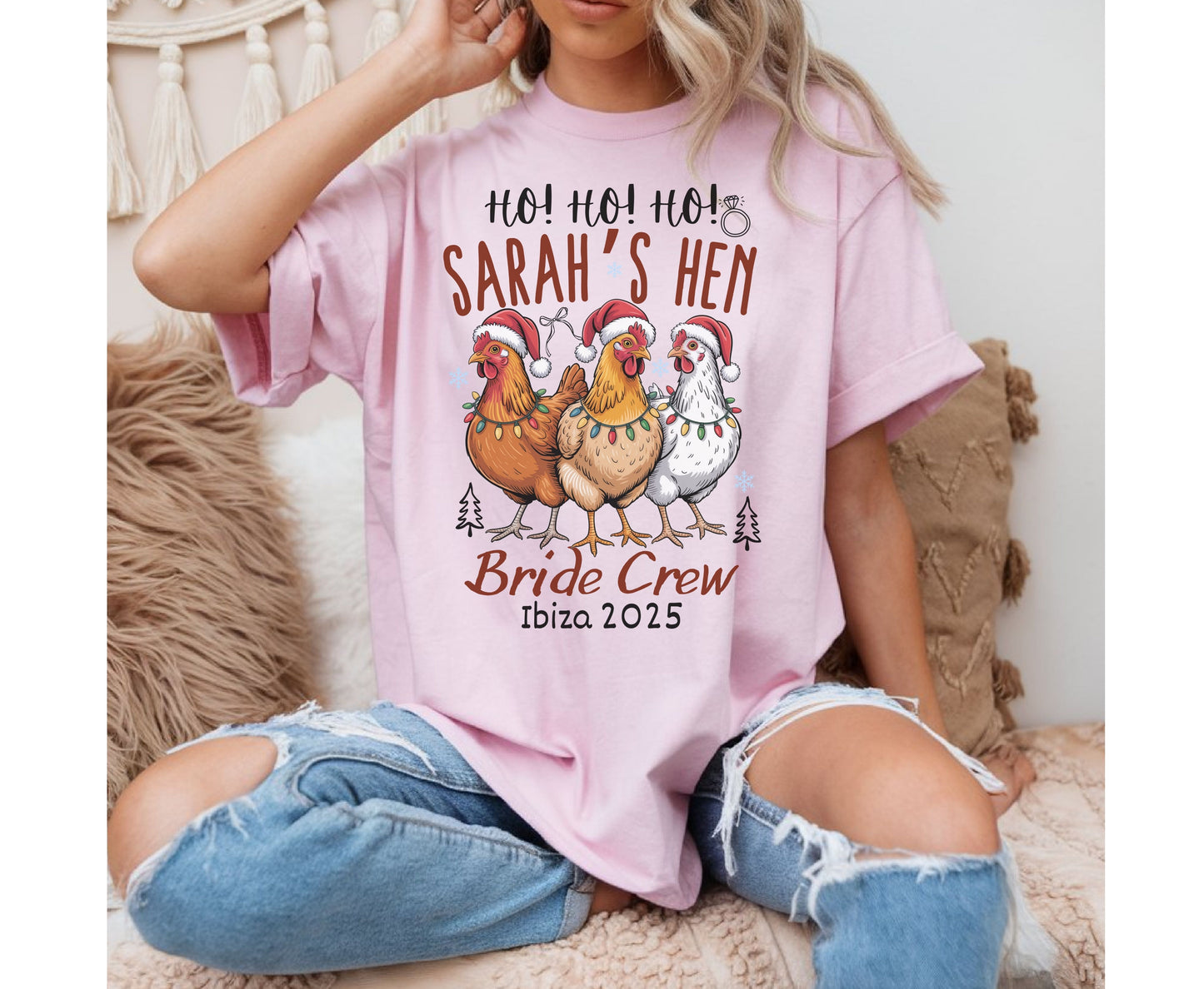 Christmas Hen Party Shirts - Unisex Festive Christmas Bachelorette Tops - Funny Hen do Shirts