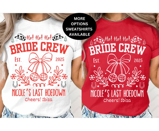 Christmas Hen Party Shirts - Unisex Festive Christmas Hoedown Bachelorette Tops - Funny Hen do Shirts