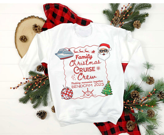 Personalized Christmas Cruise Family T-Shirts Sweatshirt - Trendy Christmas Cruising Shirt - Up to 5XL - for Mom Dad Baby
