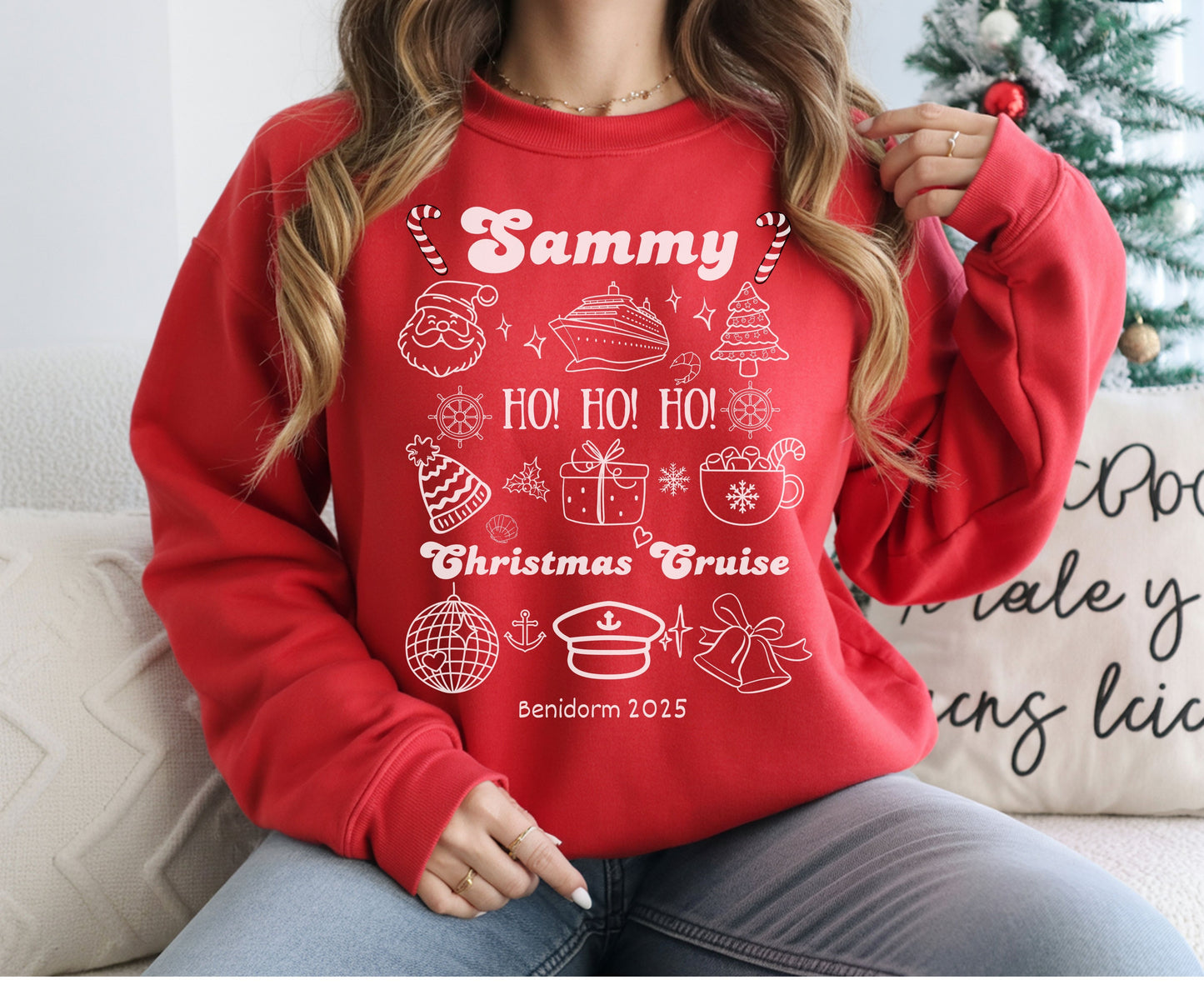 Personalized Christmas Cruise Family T-Shirts Sweatshirt - Trendy Christmas Cruising Shirt - Up to 5XL - for Mom Dad Baby
