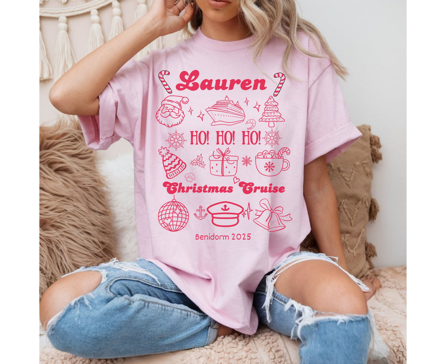 Personalized Christmas Cruise Family T-Shirts Sweatshirt - Trendy Christmas Cruising Shirt - Up to 5XL - for Mom Dad Baby