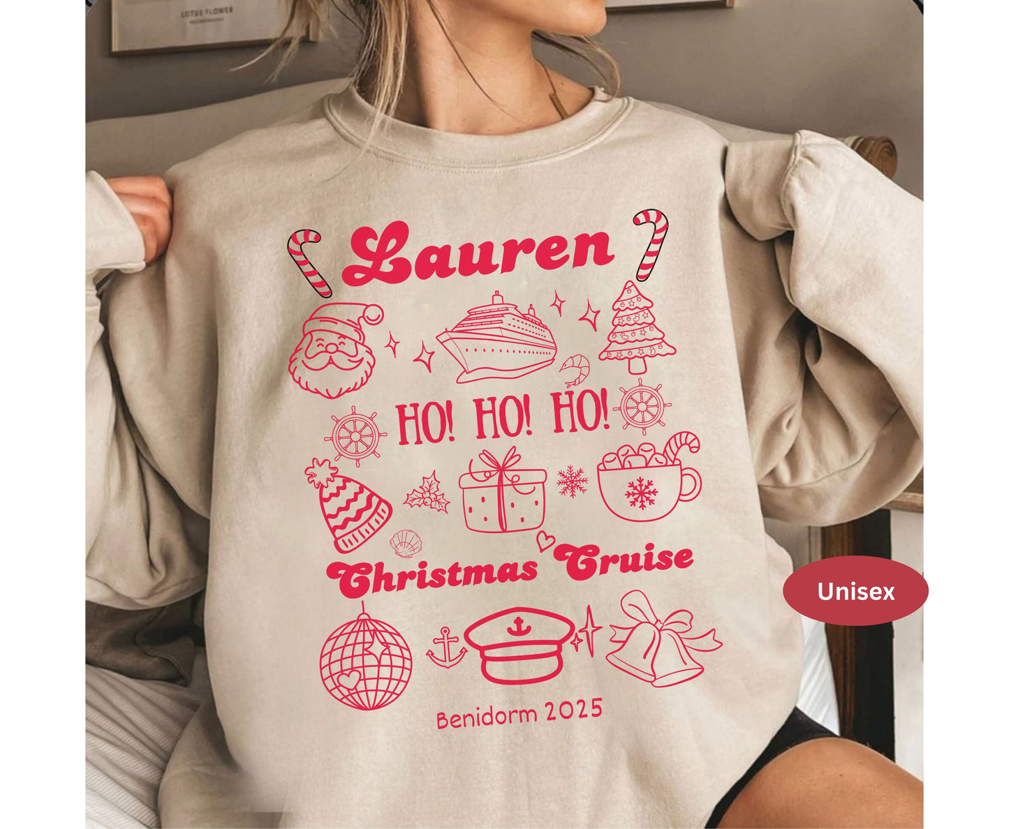 Personalized Christmas Cruise Family T-Shirts Sweatshirt - Trendy Christmas Cruising Shirt - Up to 5XL - for Mom Dad Baby