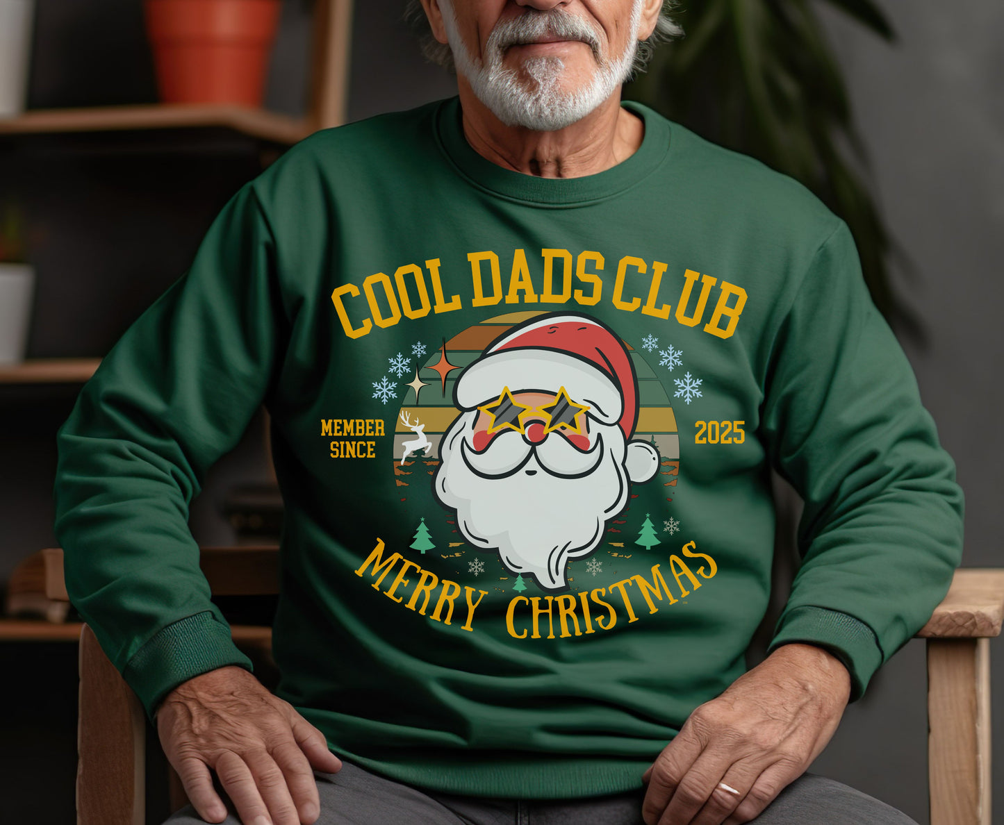 Cool Dads Club Retro Christmas Tee Jumper - Personalized Gifts for Dads