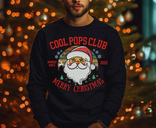 Cool Pops Club Retro Christmas Tee Jumper - Personalized Gifts for Granddads