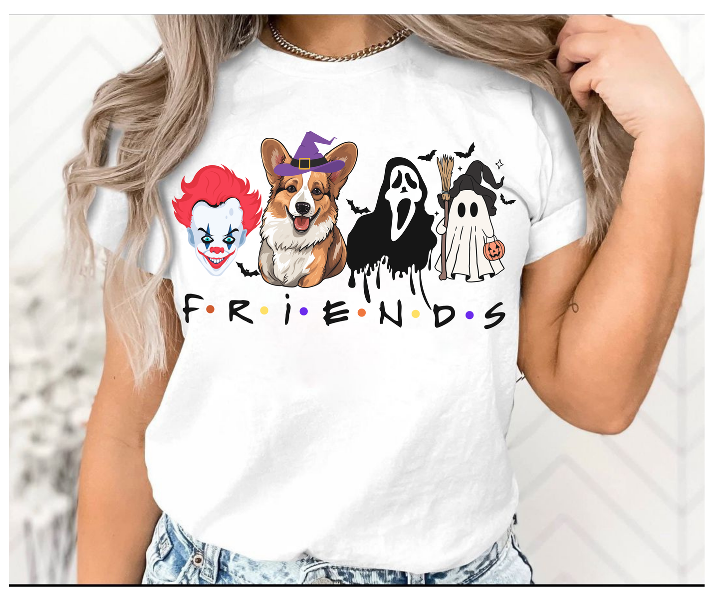 Spooky Corgi Halloween Friends Dog Shirt