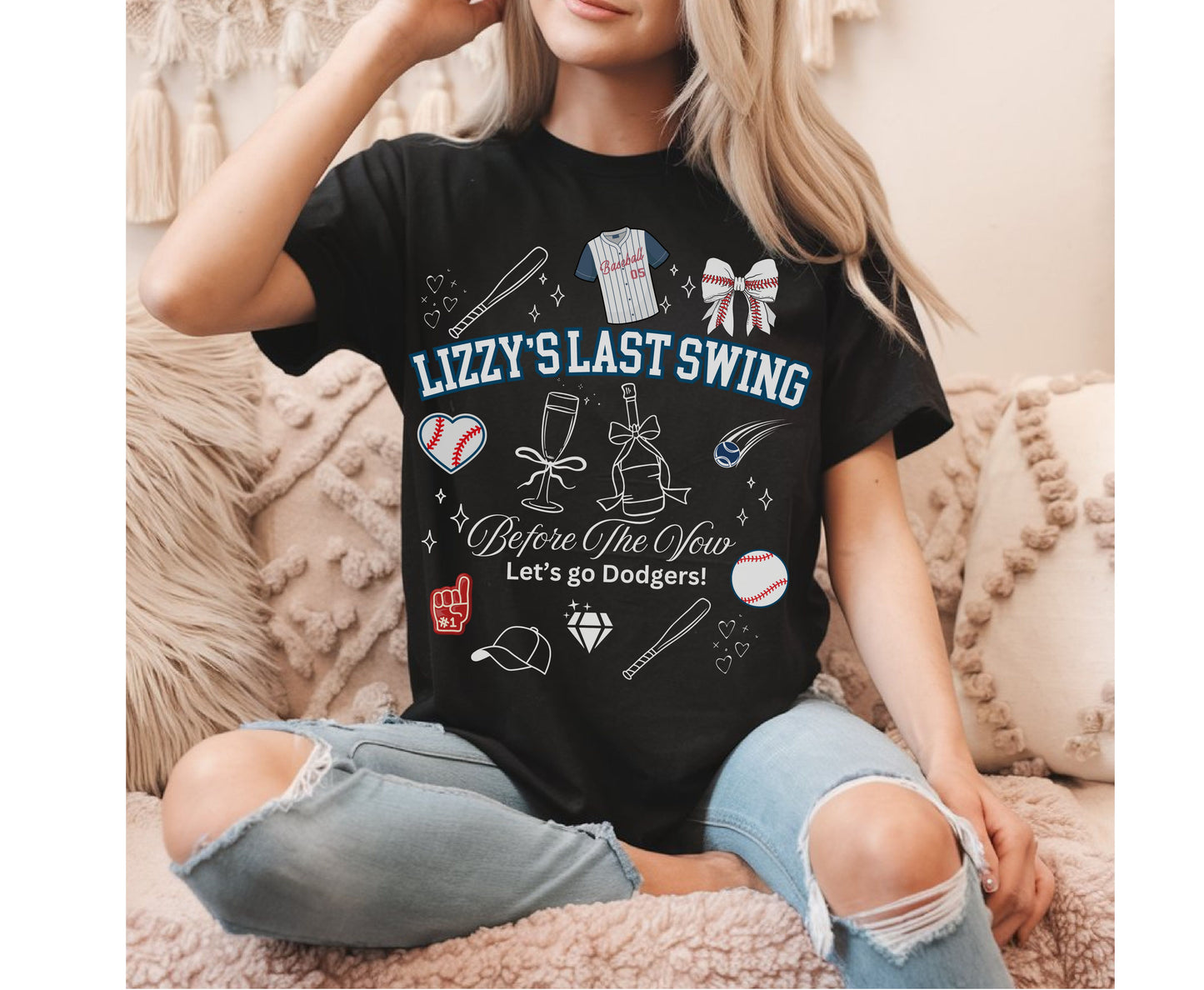 Custom Last Swing game day baseball themed Unisex Bachelorette Sweatshirt Tshirt