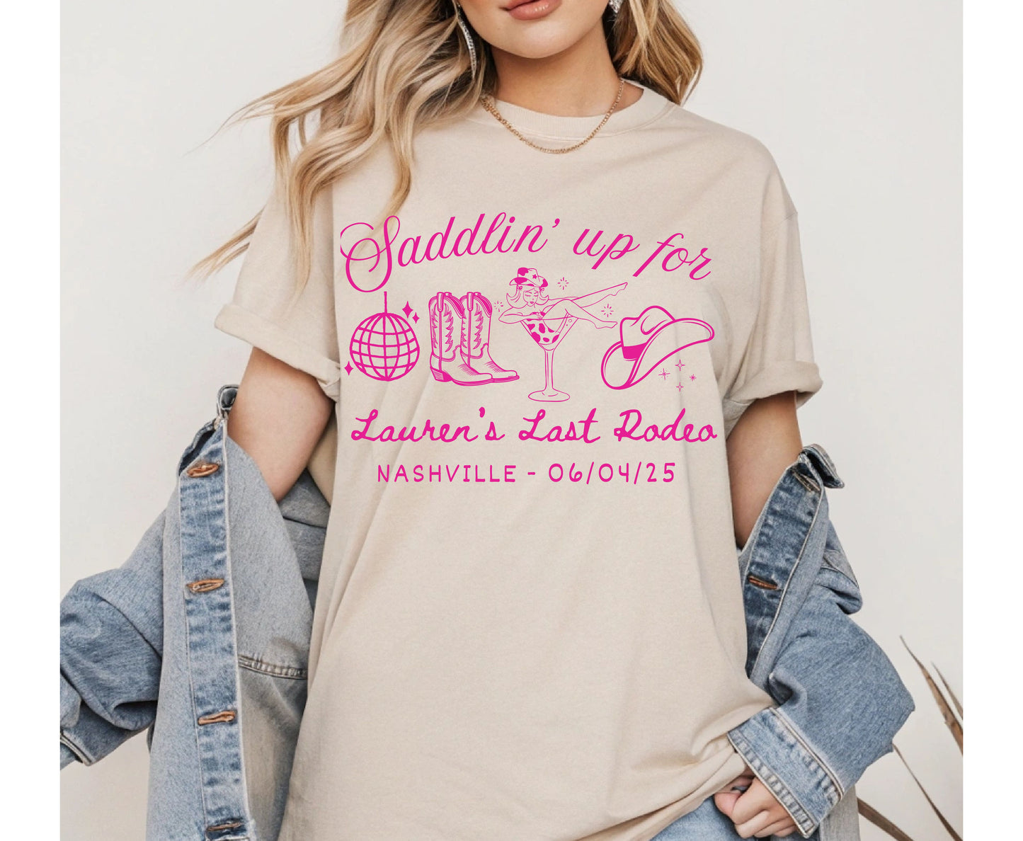 Custom Last Rodeo Unisex Bachelorette Hen party Sweatshirt Tshirt