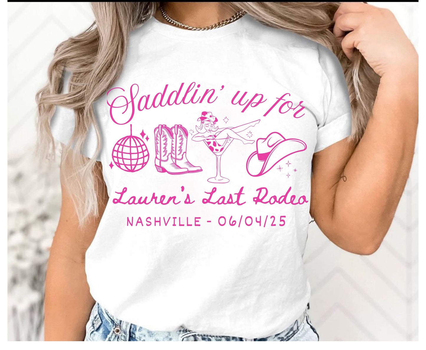 Custom Last Rodeo Unisex Bachelorette Hen party Sweatshirt Tshirt