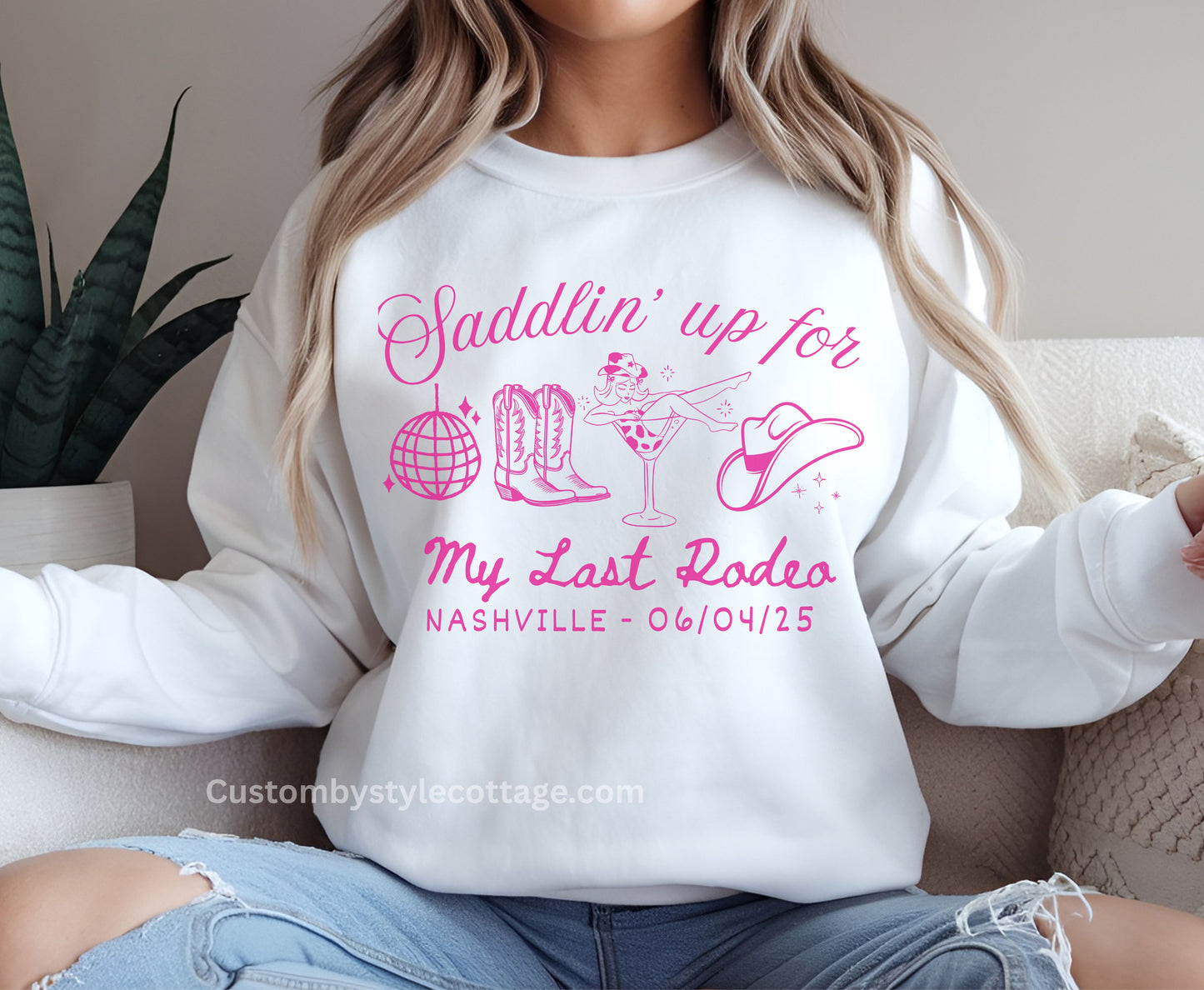 Custom Last Rodeo Unisex Bachelorette Hen party Sweatshirt Tshirt