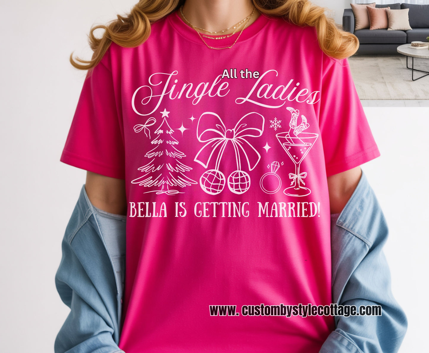 Trendy Christmas Bachelorette Party Shirts - Custom Christmas Hen do Unisex Tees Sweatshirt Gifts for Team Bride Bridesmaids