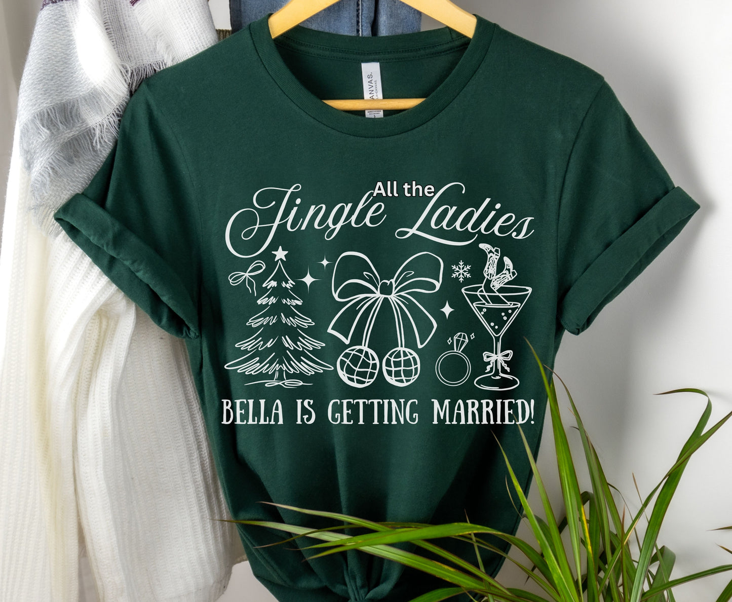 Trendy Christmas Bachelorette Party Shirts - Custom Christmas Hen do Unisex Tees Sweatshirt Gifts for Team Bride Bridesmaids