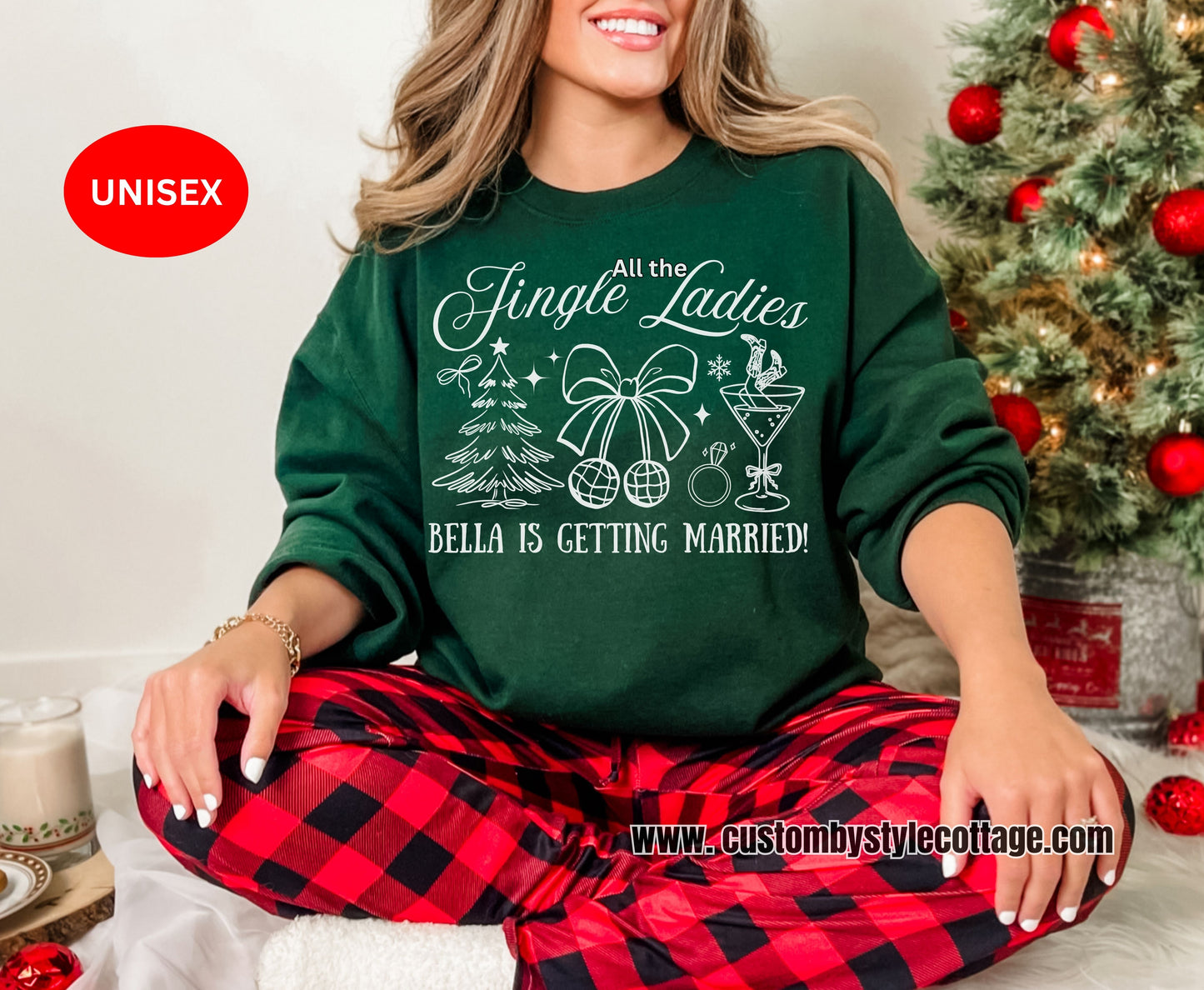 Trendy Christmas Bachelorette Party Shirts - Custom Christmas Hen do Unisex Tees Sweatshirt Gifts for Team Bride Bridesmaids