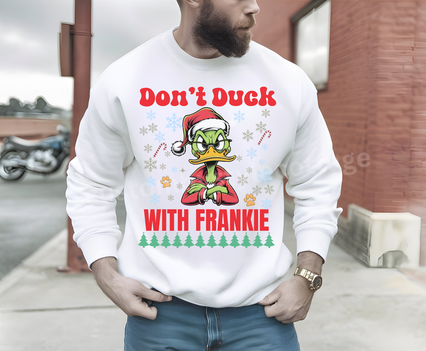 Custom Grumpy Duck Winter Christmas Shirt Holiday Tee Personalized Ugly Xmas Jumper Hoodie