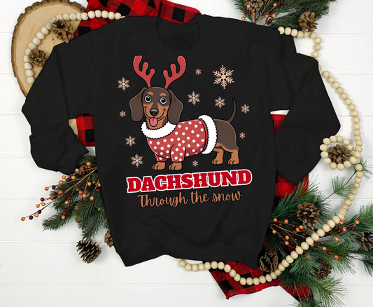 Dachshund Dog Breed Christmas Tee Jumper - Dachshund Dog mom dad Xmas Unisex Shirt
