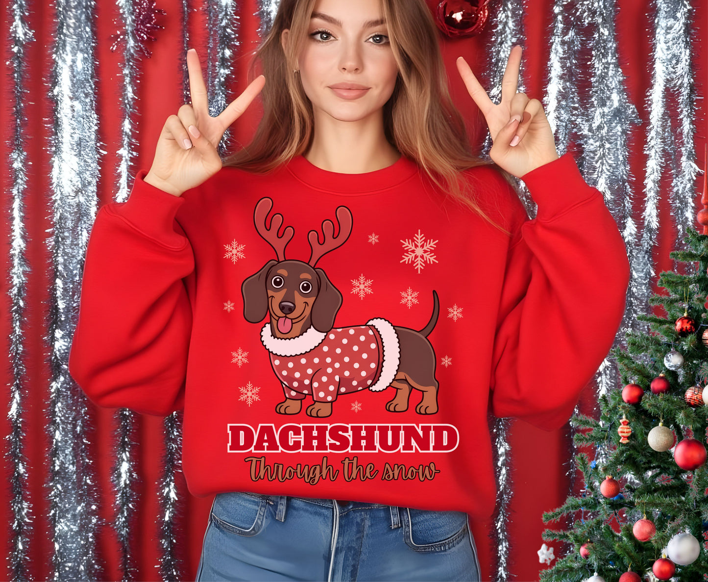 Dachshund Dog Breed Christmas Tee Jumper - Dachshund Dog mom dad Xmas Unisex Shirt