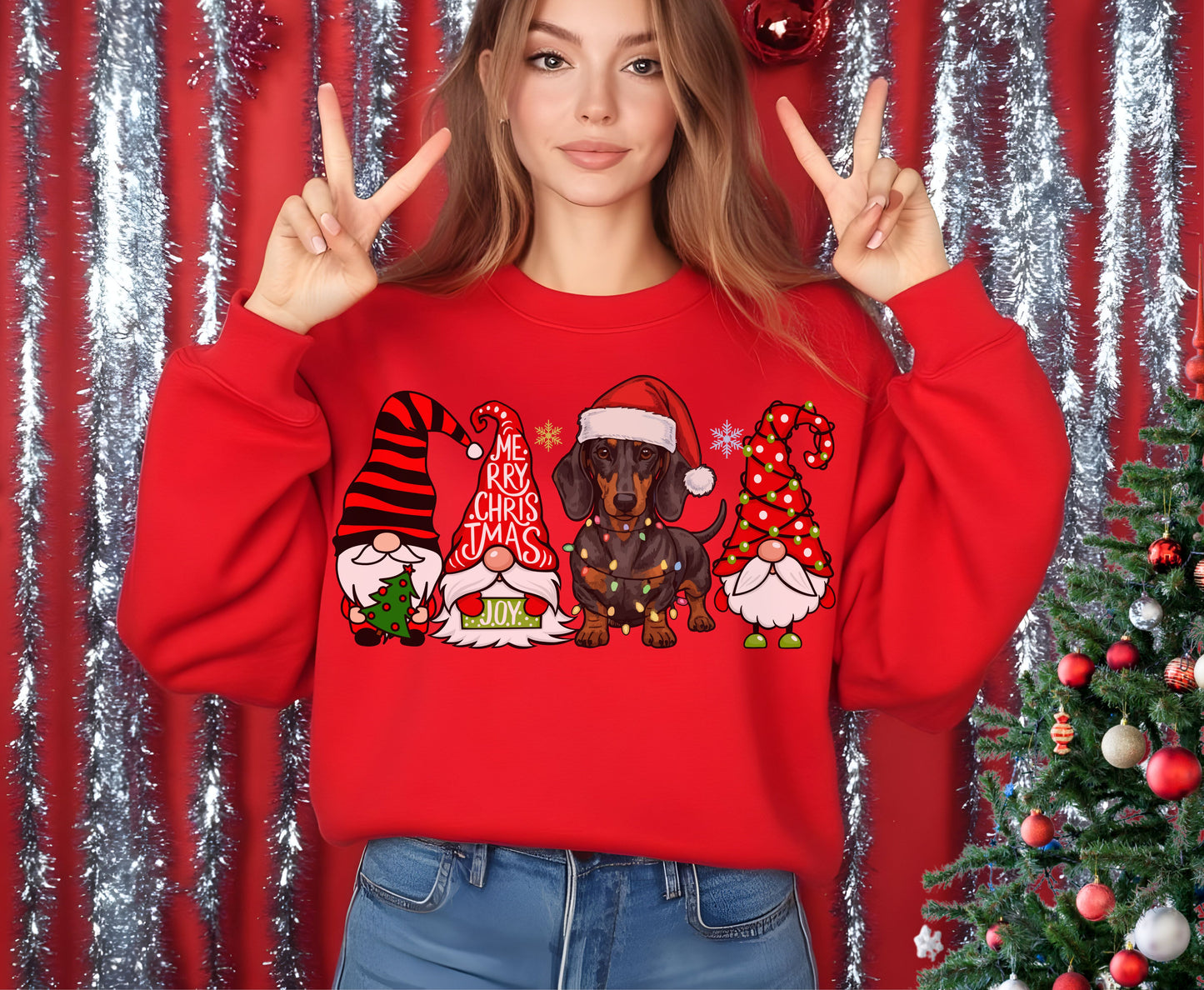 Dachshund Dog Breed Christmas Tee Jumper - Dachshund Dog mom dad Xmas Unisex Shirt