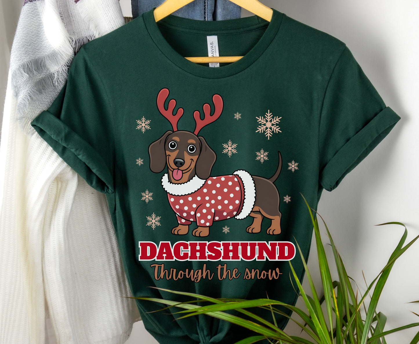 Dachshund Dog Breed Christmas Tee Jumper - Dachshund Dog mom dad Xmas Unisex Shirt