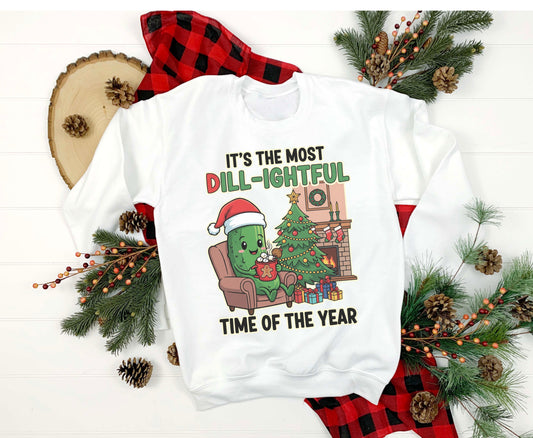 Funny Pickle Unisex Xmas Tee Sweatshirt for Men Women - Retro Pickle Themed Christmas Shirts