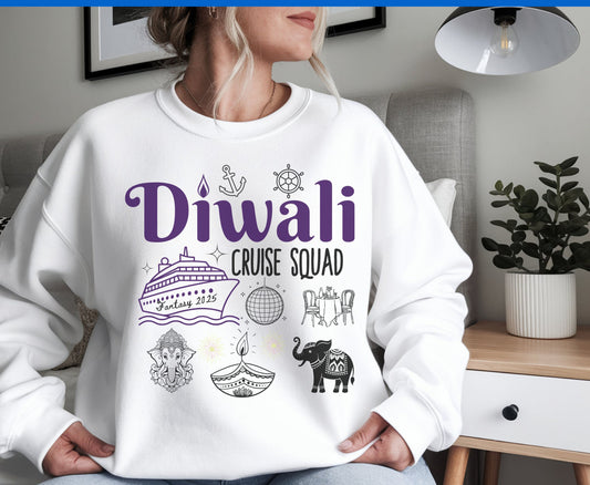 Unisex Diwali Cruise Crew Tops for Kids and Adult
