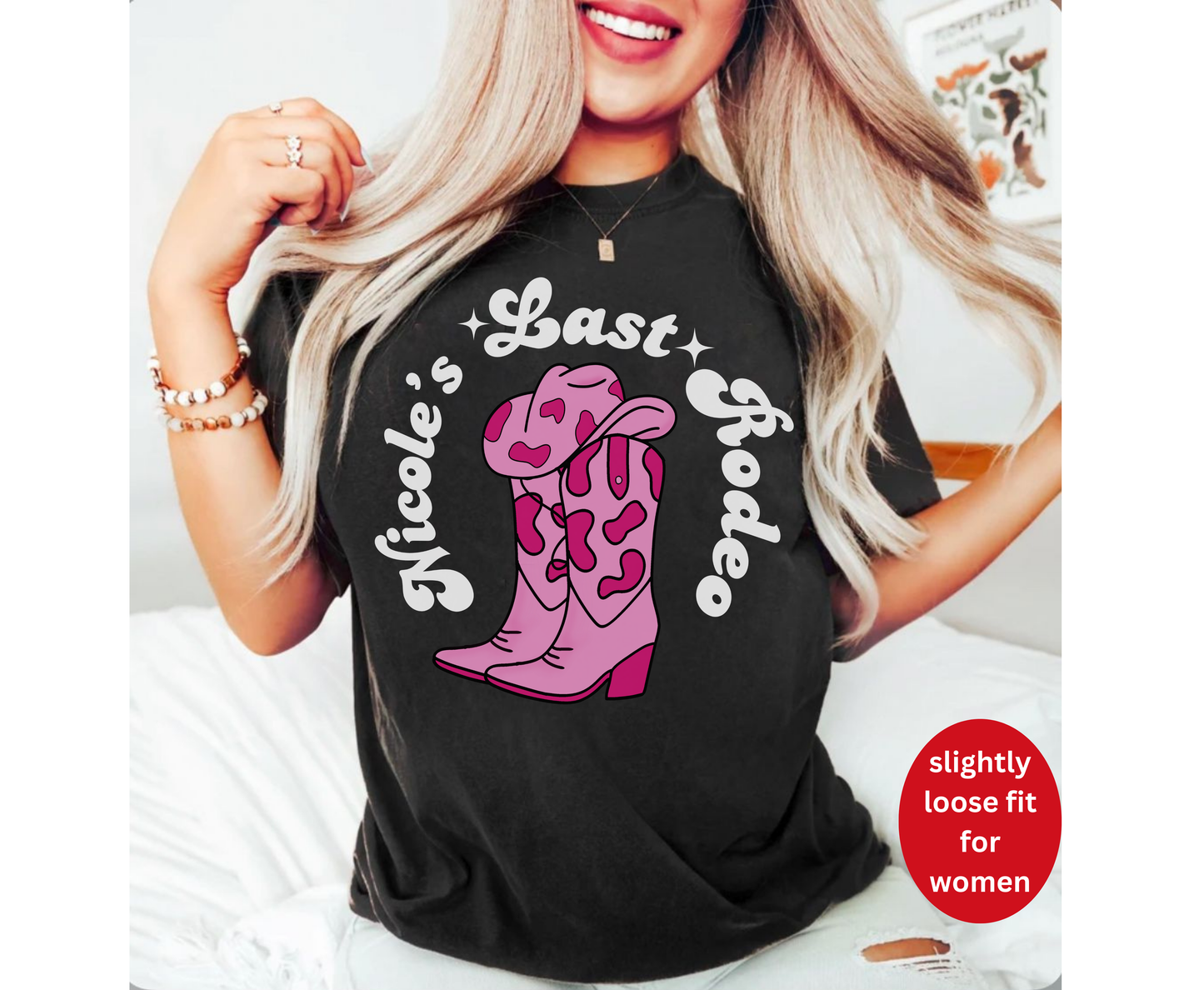 Trendy Hen Do Western Bachelorette Shirt - Last Rodeo Cowgirl Bridal Tshirt Sweatshirt