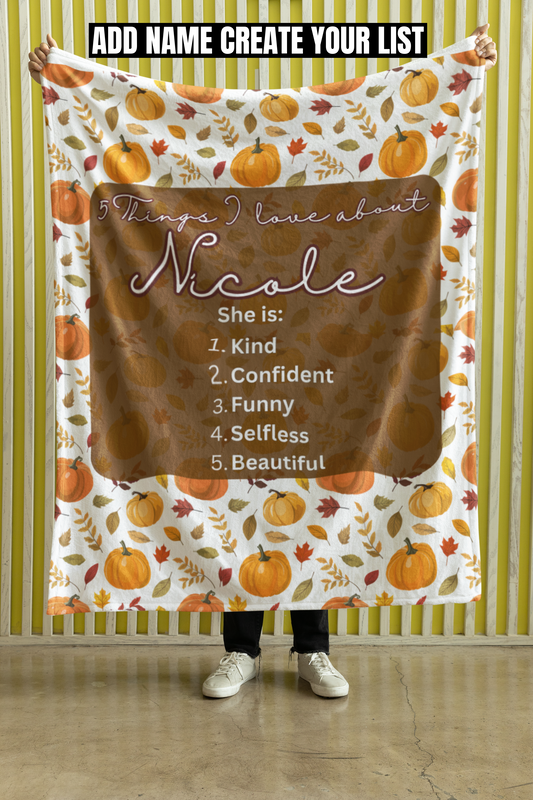 Custom Halloween Gift Ideas for Kids and Adult | Personalized Fall Pumpkin Blankets- Create your list